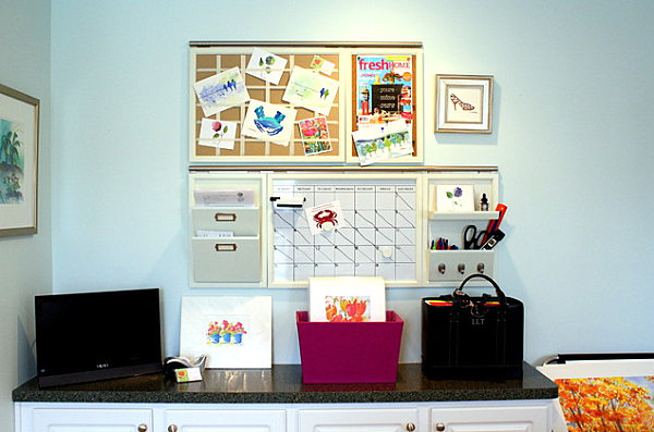 Utilizing wall space in a home office