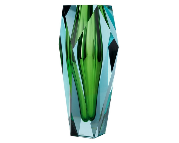 Vase in emerald green by Moser