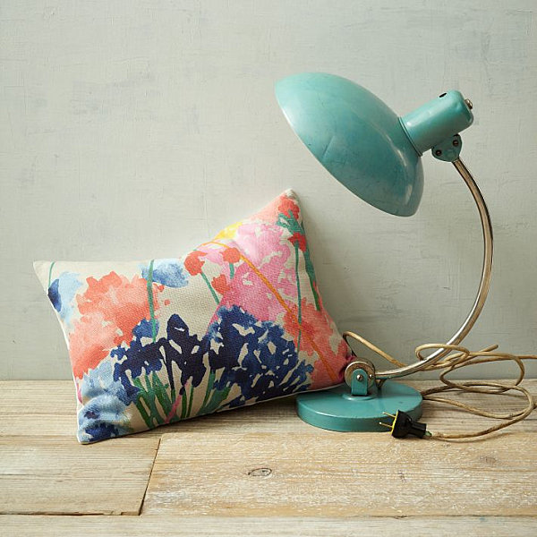 Watercolor-inspired floral pillow color