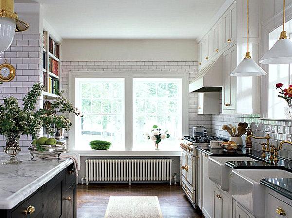 White kitchen with fancy details