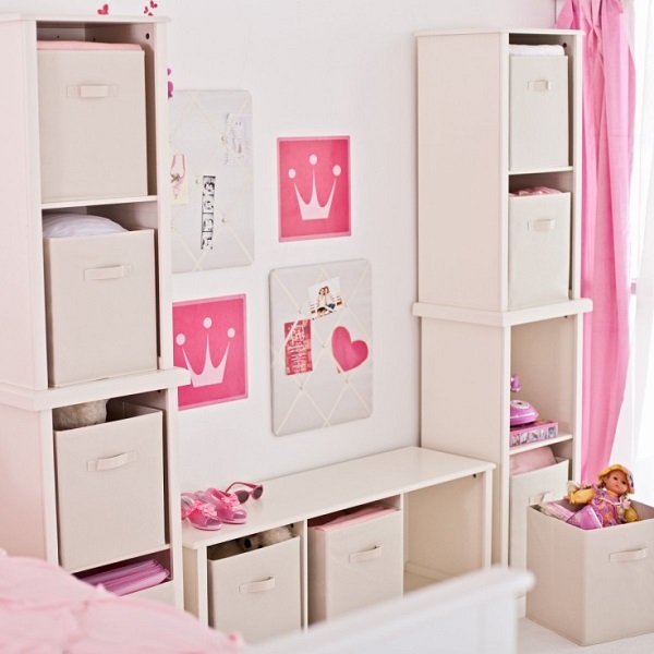 pink toy storage unit