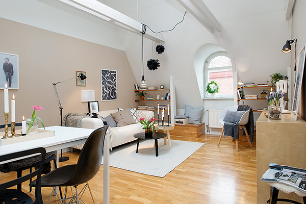 attic apartment sweden design