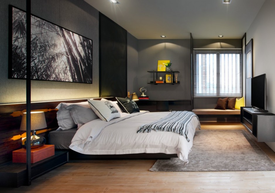 dark designed bedroom decor