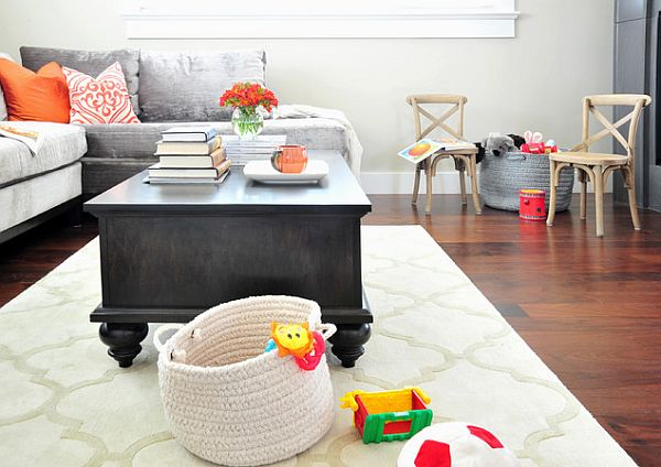 kids friendly living room filled with toys