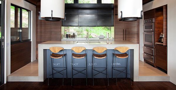 kitchen stools with name tags