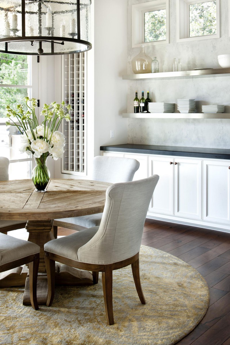 rustic modern kitchen table with comfy chairs