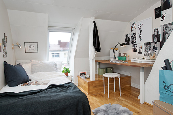 small attic apartment swedish design