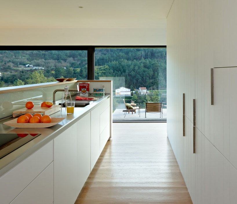 stunning modern kitchen with river views