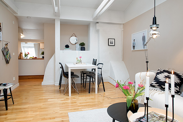 white attic apartment stockholm