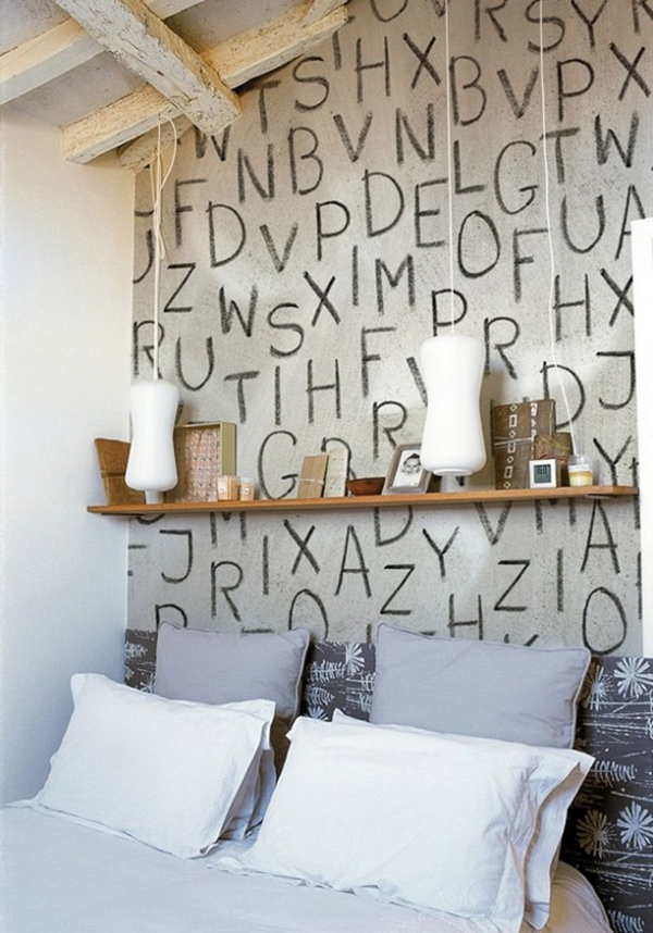 Bedroom With Alphabet Lettering Mural