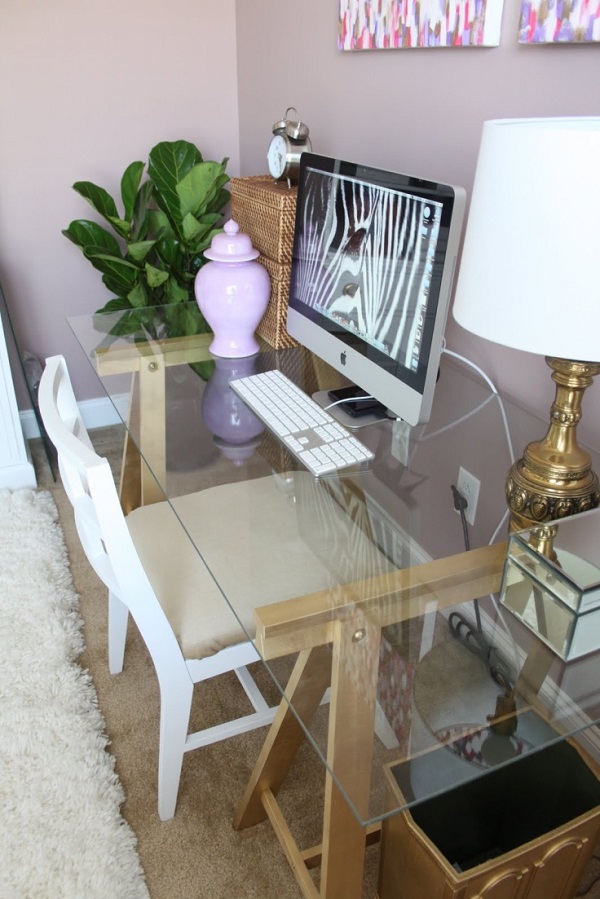 Chic glass computer desk