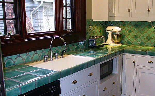 Colorful tile countertops