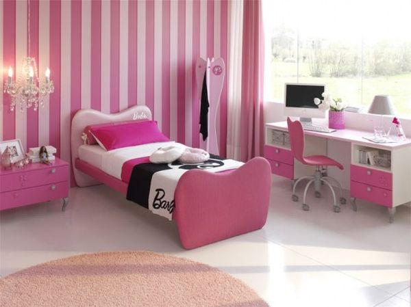 girls pink bed