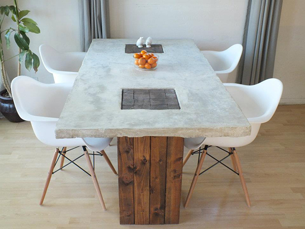 DIY Concrete Dining Table