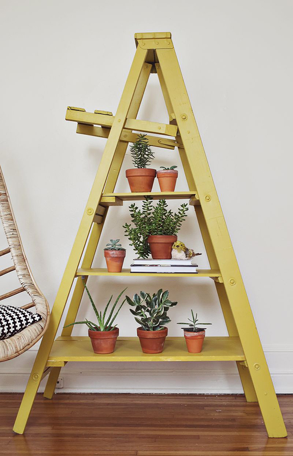 DIY Ladder Shelves