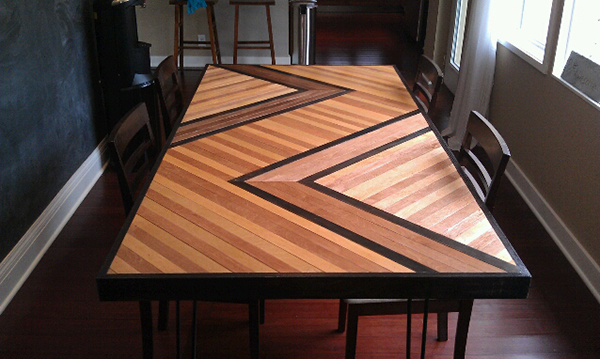 DIY Patterned Plywood Dining Table