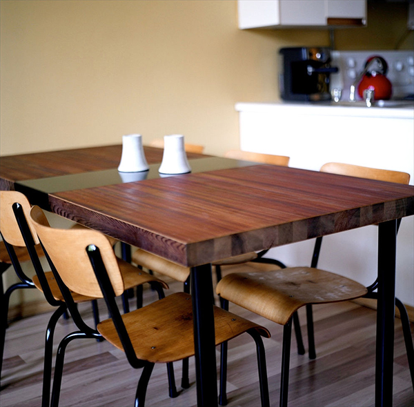 DIY Reclaimed Door Dining Table