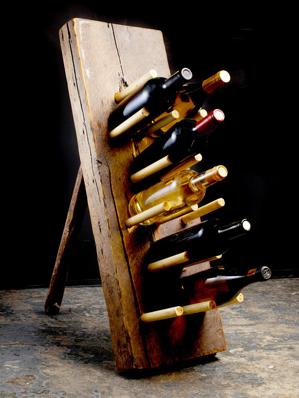 DIY Rustic Dowel Wine Rack