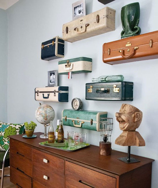 DIY Suitcase Shelves