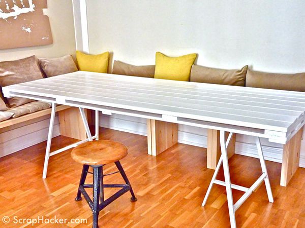 DIY White Pallet Dining Table