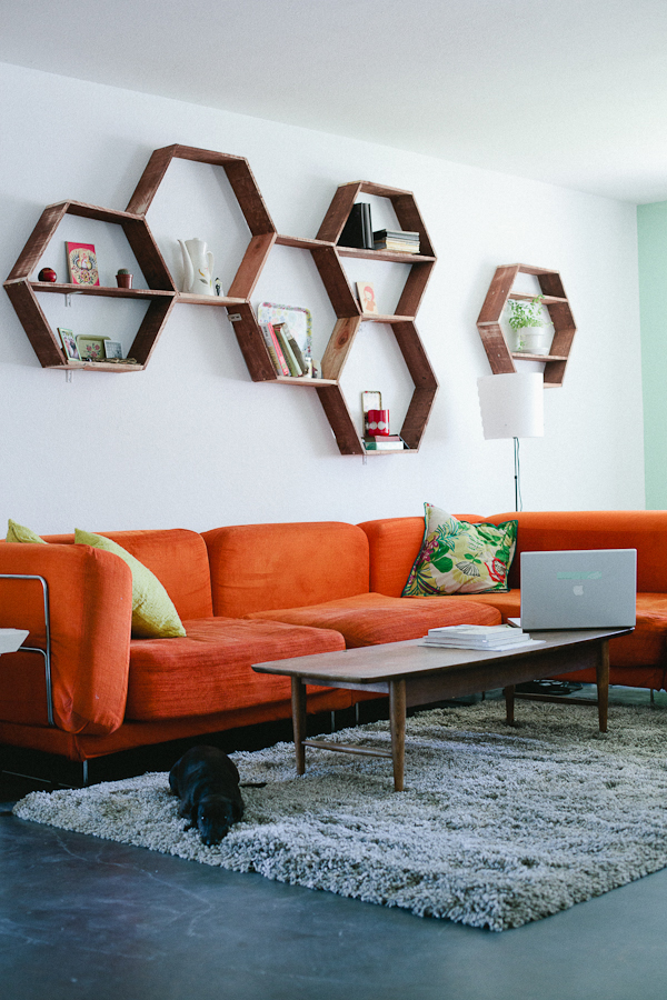 DIY Wood Honeycomb Shelves