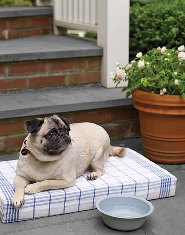 Dish towel dog bed DIY