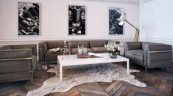 Earthy meets modern masculine living room