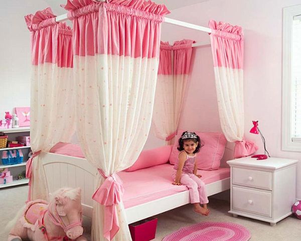 Girls Pink Bedroom Designs - Girls Pink Bedroom Ideas Design Corral : Even hot pink looks cool when paired with a white bed, dresser and other furniture.