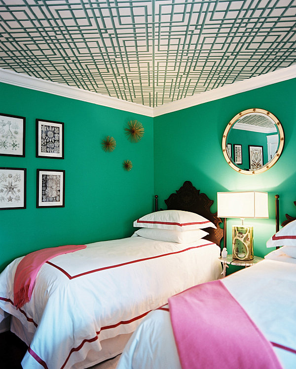 Emerald green bedroom