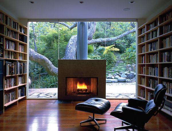 Enjoy a warm and vibrant view as you wind down in the Eames lounge chair