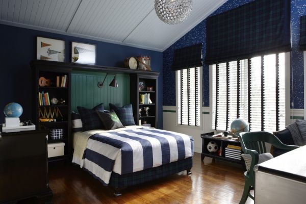 Fabulous Boys' bedrooms in blue and white perfect for a teenage kid