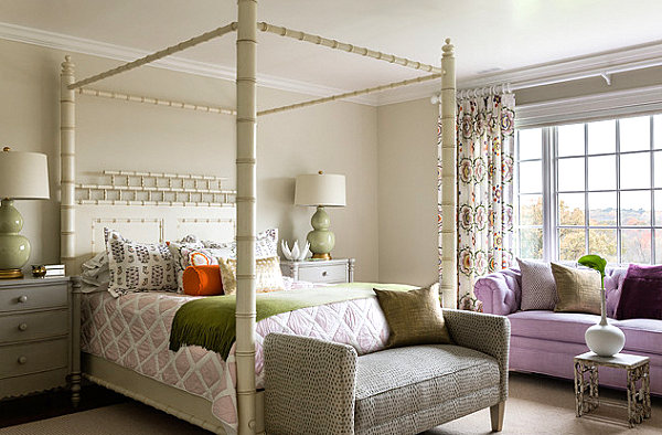 Feminine bedroom with an abundance of textures