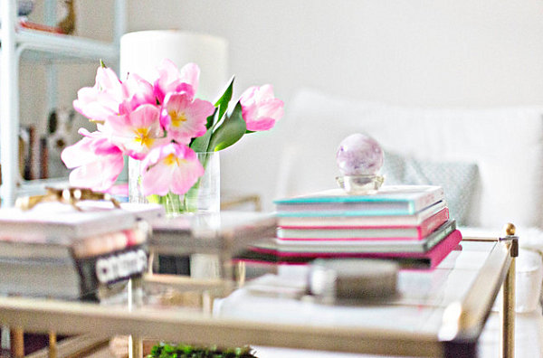 Feminine touches in a bright living room