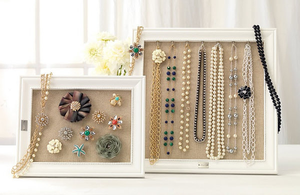 Framed jewelry organizers