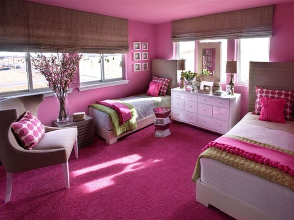 girls pink bed