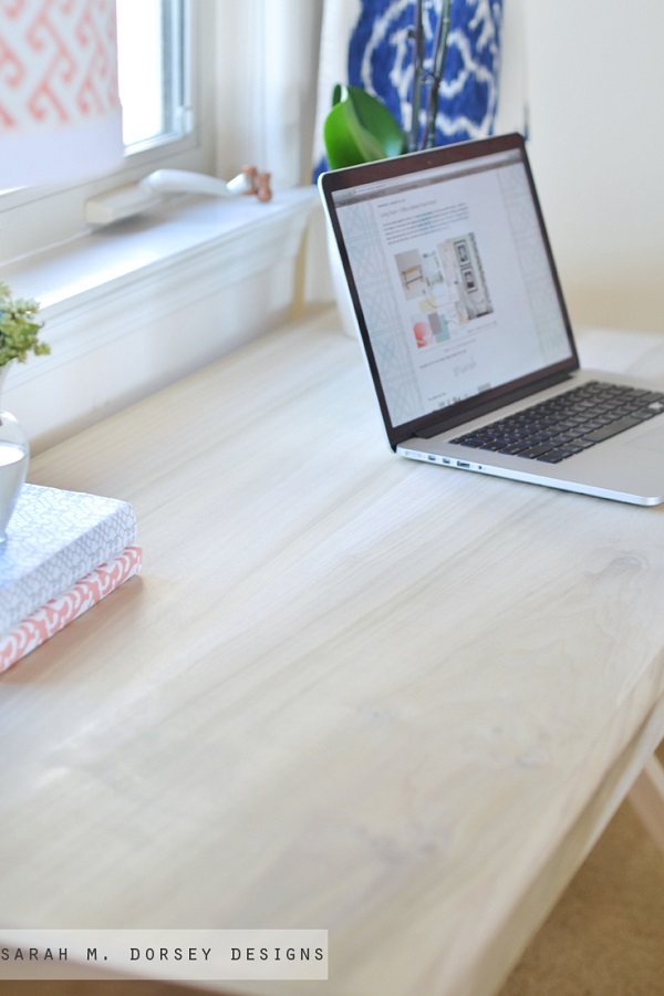 Hardwood campaign desk with crossed legs