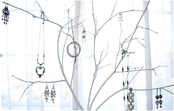 Homemade jewelry tree