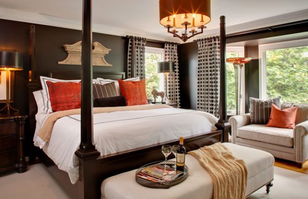 Lamps on either side of the bed are a popular idea in the modern home