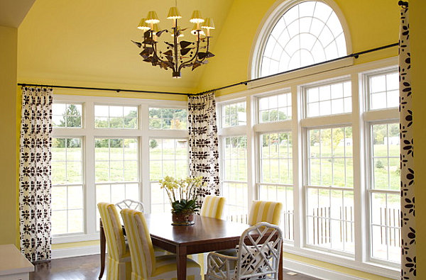 Lemon yellow dining room