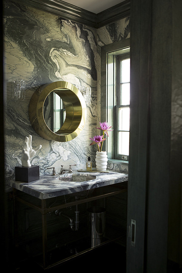 Masculine and Feminine Bathrooms: "His" and "Hers" Powder Rooms