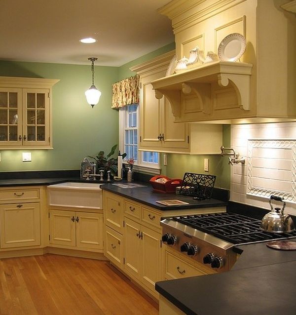 Multi level traditional kitchen with a daft little corner sink