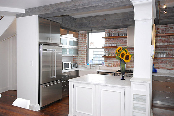 New York kitchen with metallic accents