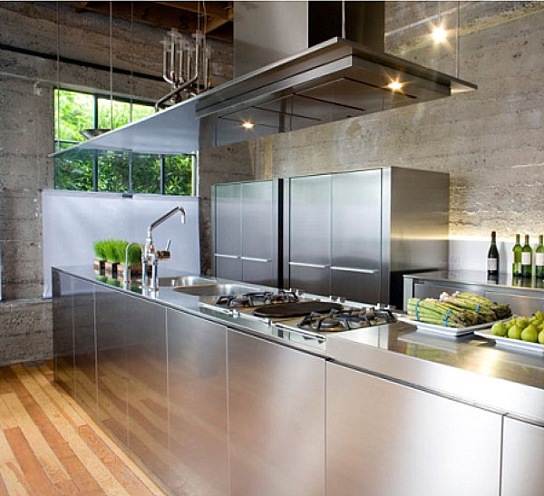 Ten steely kitchens that use metal as their primary material