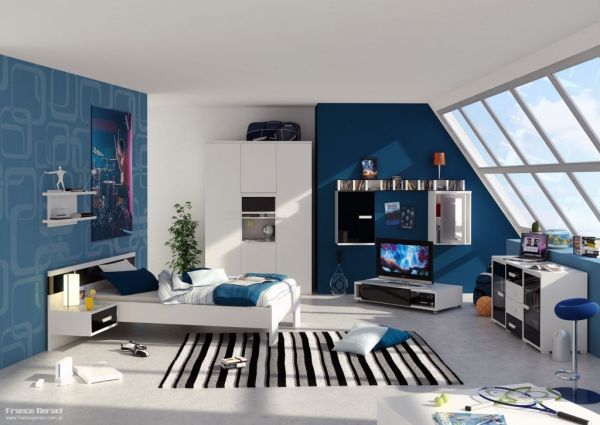 boys blue and grey bedroom