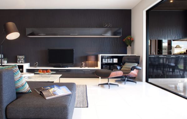 Stunning contemporary living room induces color with an understated elegance