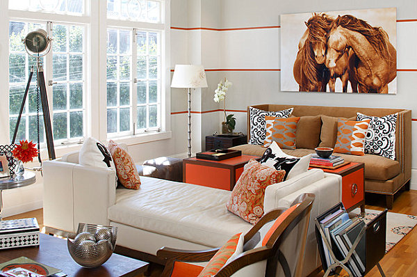 Stylish striped living room