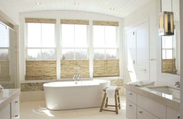 Use bamboo blinds in the bathroom to create a spa-like atmosphere