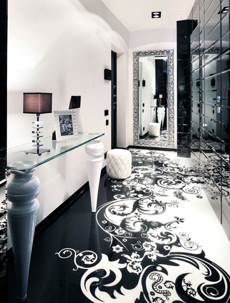 black and white apartment design