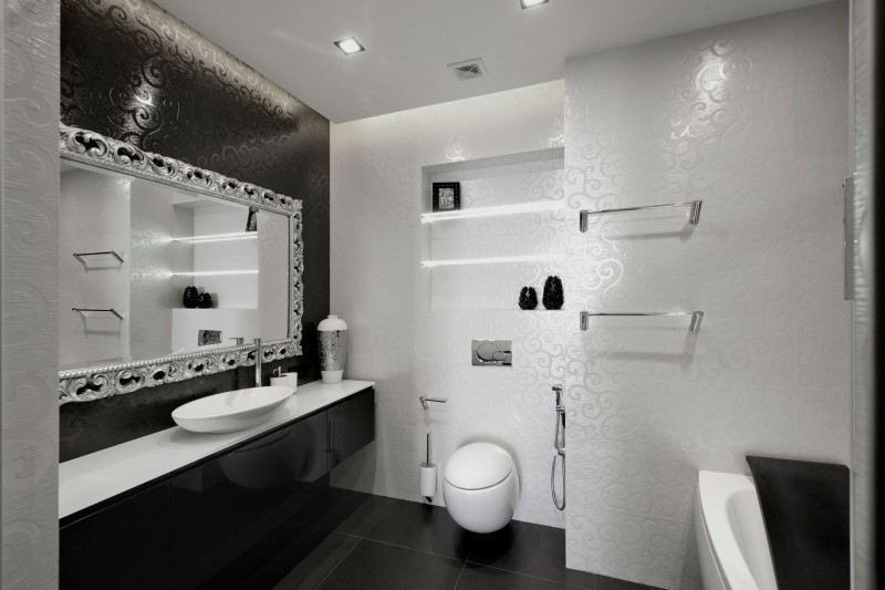 black and white bathroom design