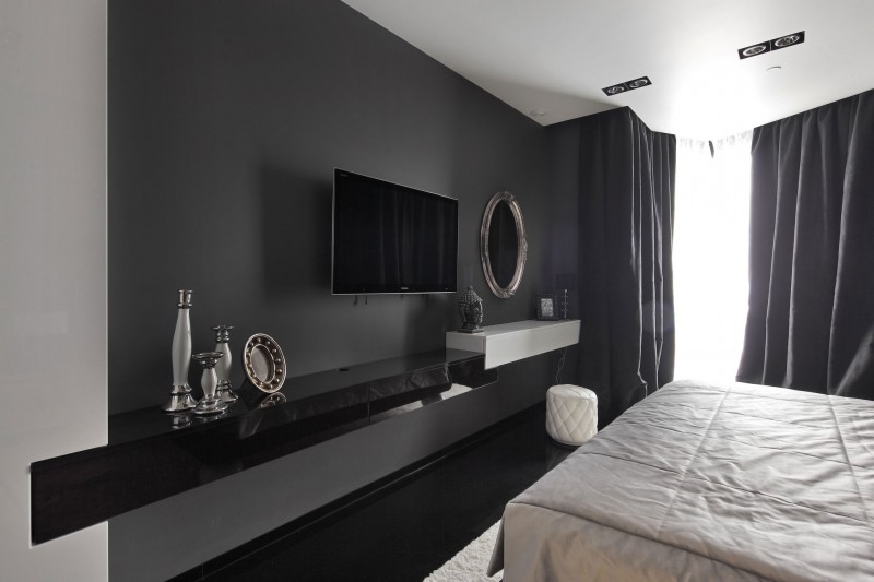 black and white bedroom decor